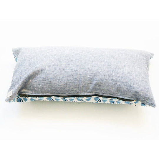 Rustic Loom Indigo Blue Geometric Triangle Print Lumbar Pillow