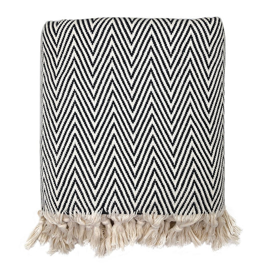 Slate + Salt Chunky Chevron Turkish Cotton Throw