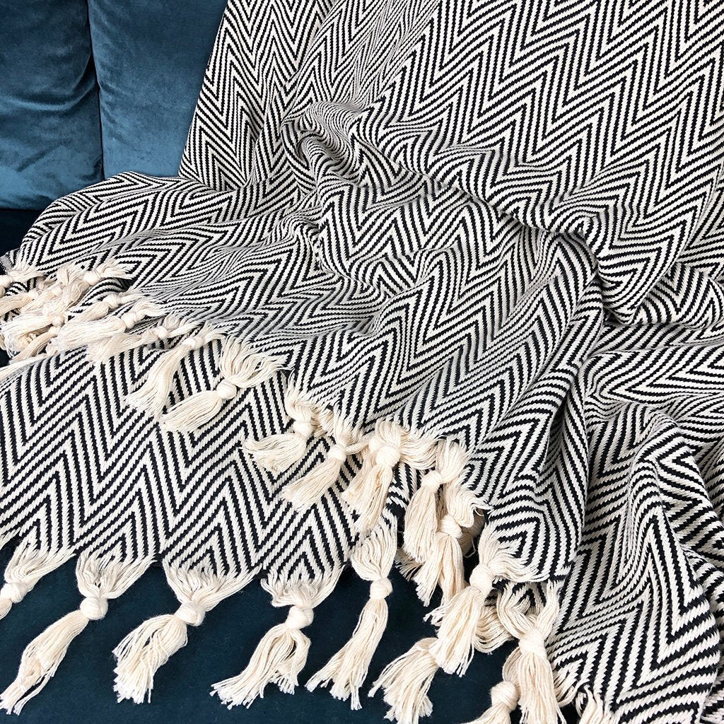 Slate + Salt Chunky Chevron Turkish Cotton Throw