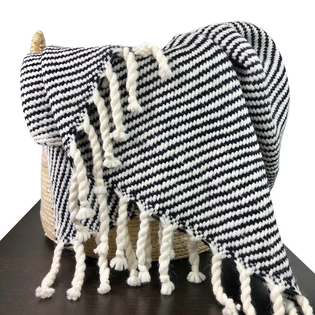 Slate + Salt Chunky Black Stripe Alpaca Throw
Jungle Pillows