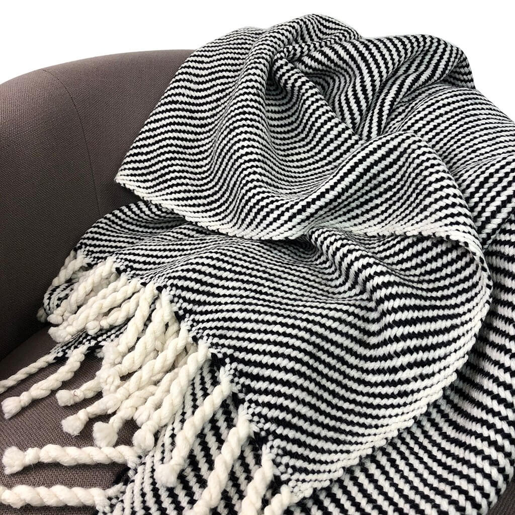 Slate + Salt Chunky Black Stripe Alpaca Throw
Jungle Pillows