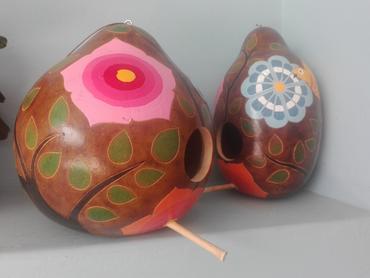 Blossom Inspirations Floral Painted and Carved Gourd Birdhouse
Jungle Pillows