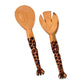 Jedando Handicrafts Hand-Carved Giraffe Salad Serving Set