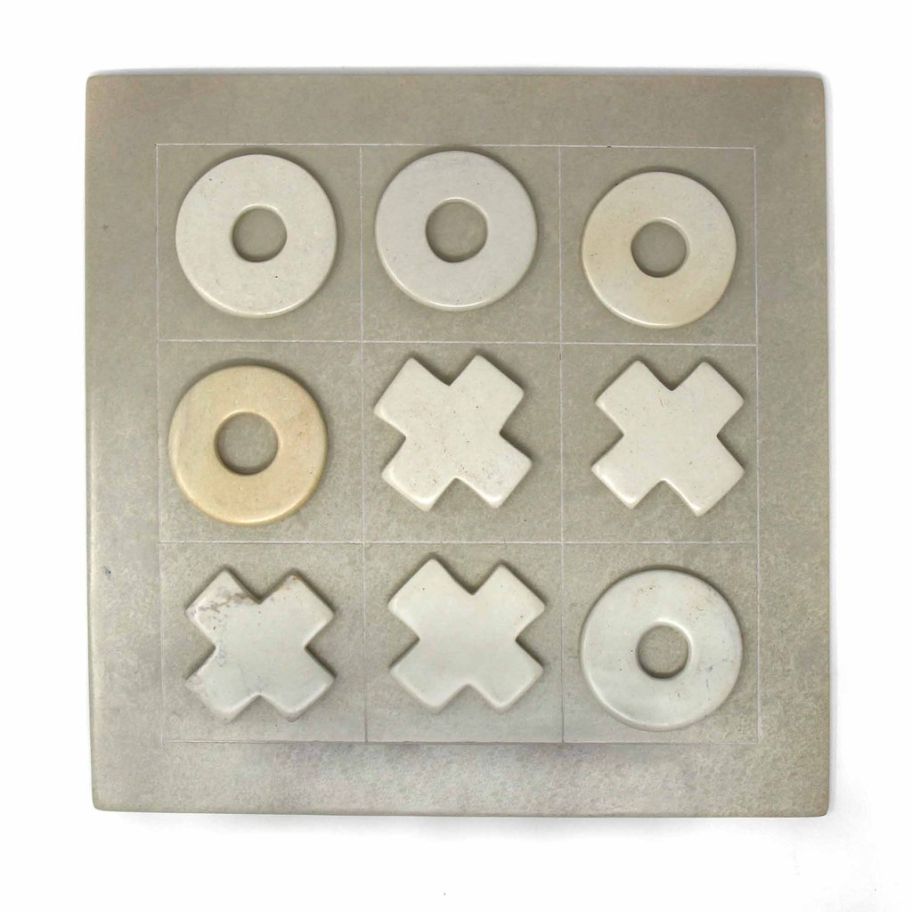 SMOLArt Hand-Carved Soapstone Tic-Tac-Toe Game Set