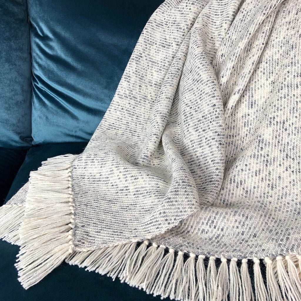 Slate + Salt Heather Gray Alpaca Throw