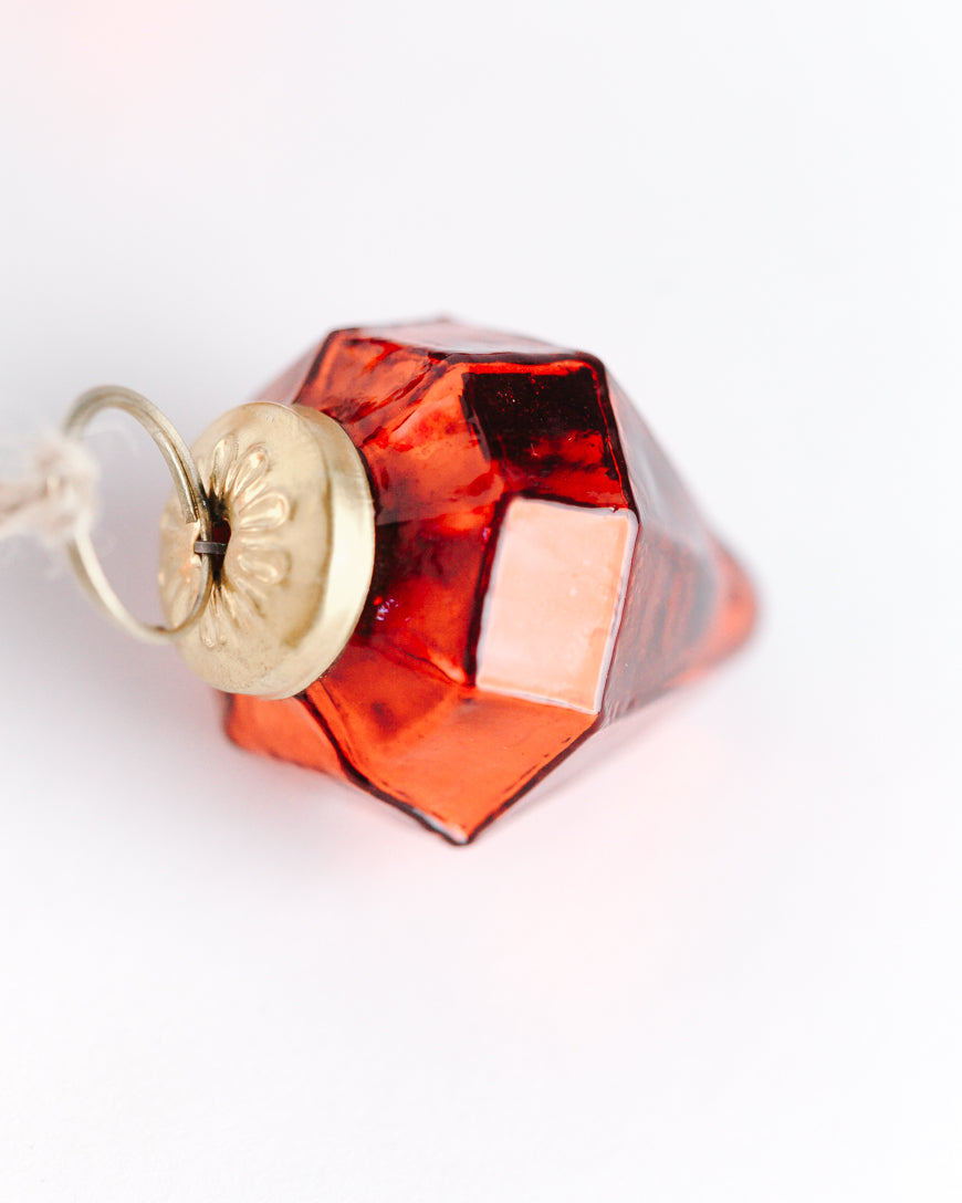 Acacia Creations Set of 6 Glass Jewel Holiday Ornaments
