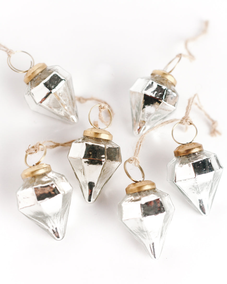 Acacia Creations Set of 6 Glass Jewel Holiday Ornaments