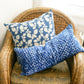 Rustic Loom Indigo Blue Leaf Hand Blockprinted Cotton Throw Pillow
