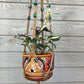 HangingKnots Jute Hanger with Round Teal Wooden Beads