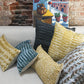 Rustic Loom Maize Yellow Linen Batik Blockprinted Square Pillow