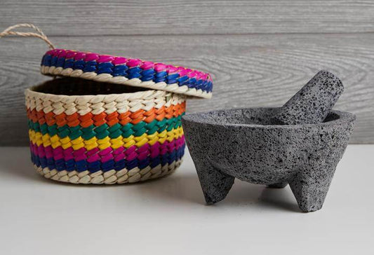 Verve Culture Molcajete with Tortilla Basket