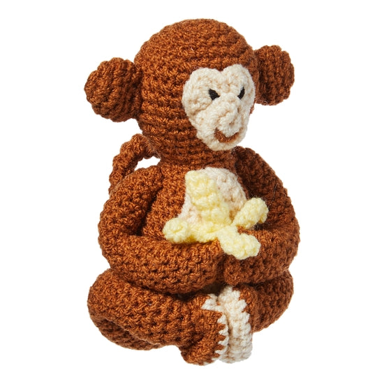 Silk Road Bazaar Knit Monkey Rattle