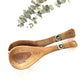 Jedando Handicrafts Olive Wood Serving Set with Batik Inlay