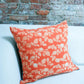 Rustic Loom Orange Leaf Blockprinted Square Pillow