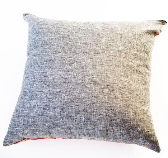 Rustic Loom Orange Leaf Blockprinted Square Pillow