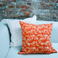 Rustic Loom Orange Leaf Blockprinted Square Pillow