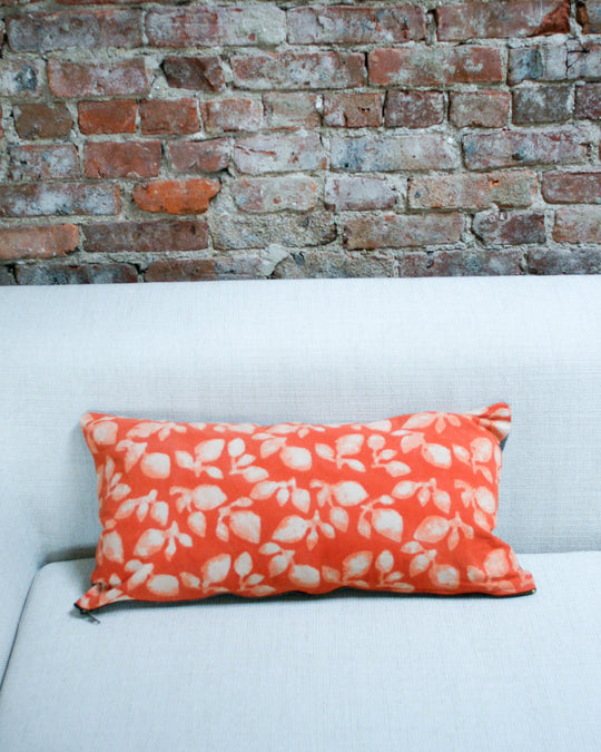 Rustic Loom Orange Leaf Lumbar Pillow