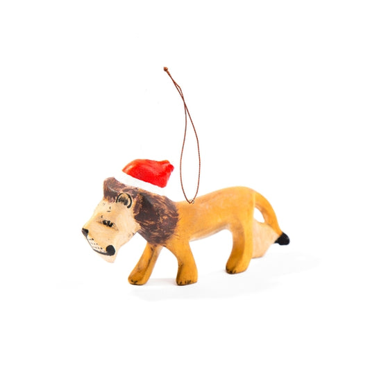 Acacia Creations Santa's Little Lion Hand-Carved Holiday Ornament
