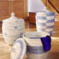 Swahili African Modern Set of Three Blue and Cream Mixed Pattern Hampers
Jungle Pillows
