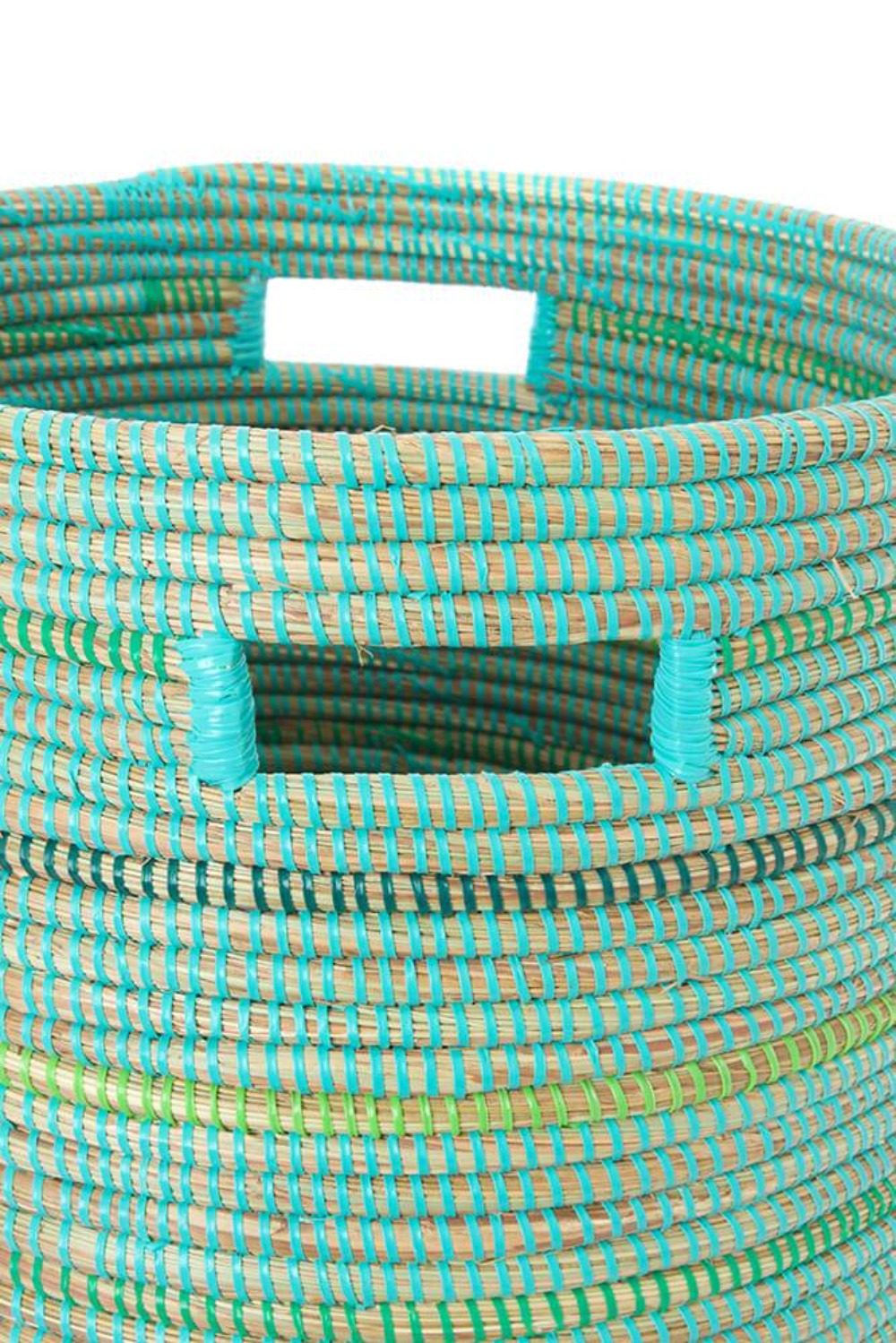 Swahili African Modern Seaside Stripes Flat Lid Storage Basket
