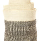 Swahili African Modern Set of Three Black and Cream Twill Sisal Nesting Baskets