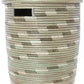 Swahili African Modern Silver Swirl Flat Lid Storage Basket