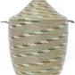 Swahili African Modern Silver Swirl Large Laundry Hamper Basket
