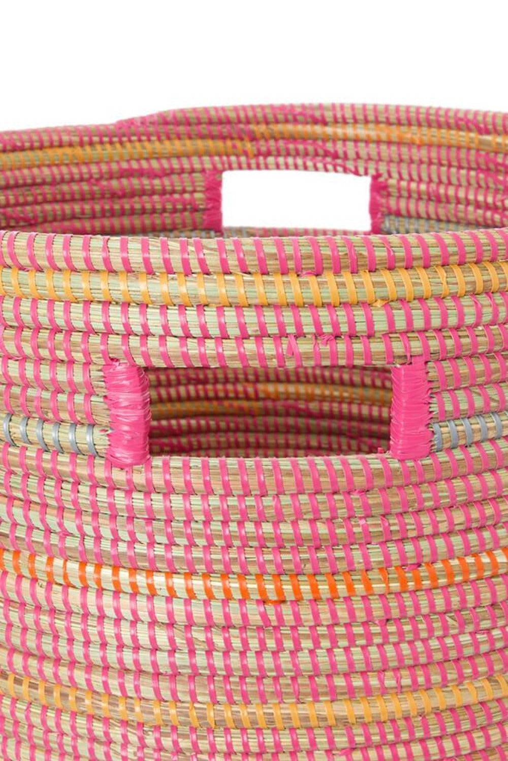 Swahili African Modern Sunrise Stripes Flat Lid Storage Basket