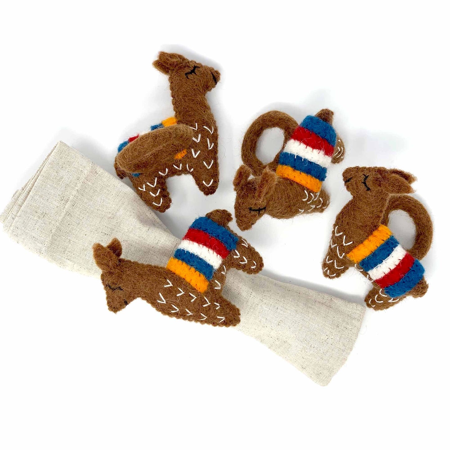 Global Groove Brown Llama Napkin Rings