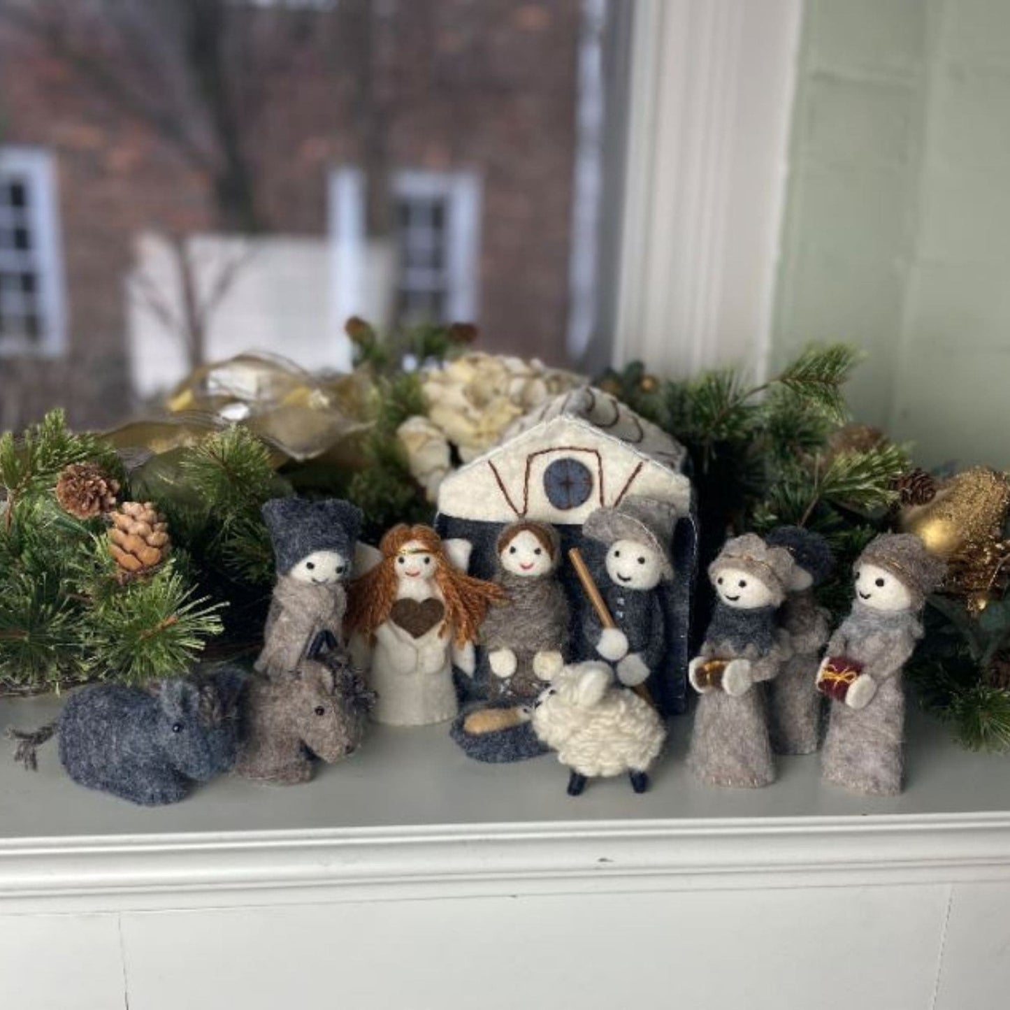 Global Groove Felted Nativity 12-Piece Set