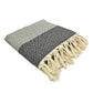 Slate + Salt Diamond Stripe Turkish Cotton Throw Blanket