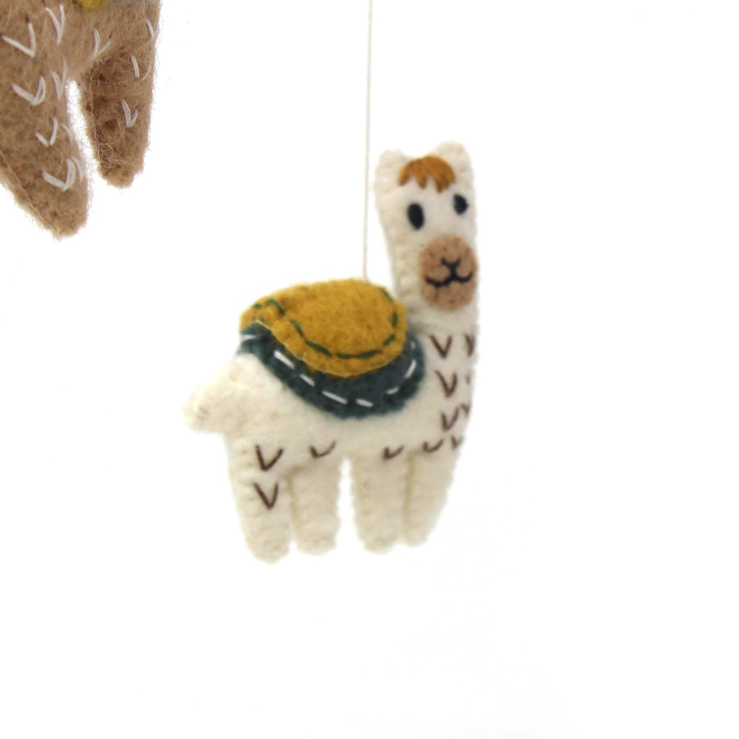 Global Groove Handcrafted Felt Little Llamas Mobile
