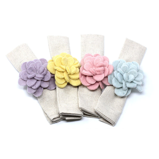 Global Groove Hand-Felted Zinnia Napkin Rings