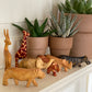 Jedando Handicrafts Hand-Carved Miniature Wood Safari Animals Set of 7