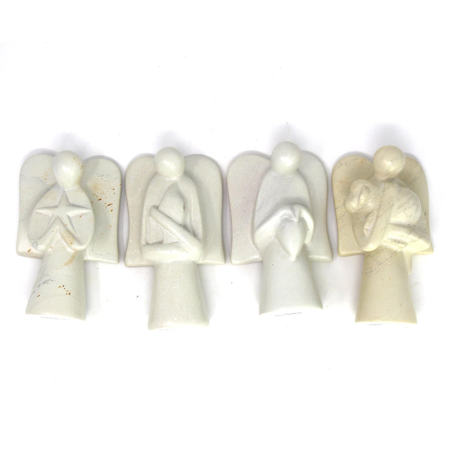 SMOLArt Angel Soapstone Sculpture Holding Dog
