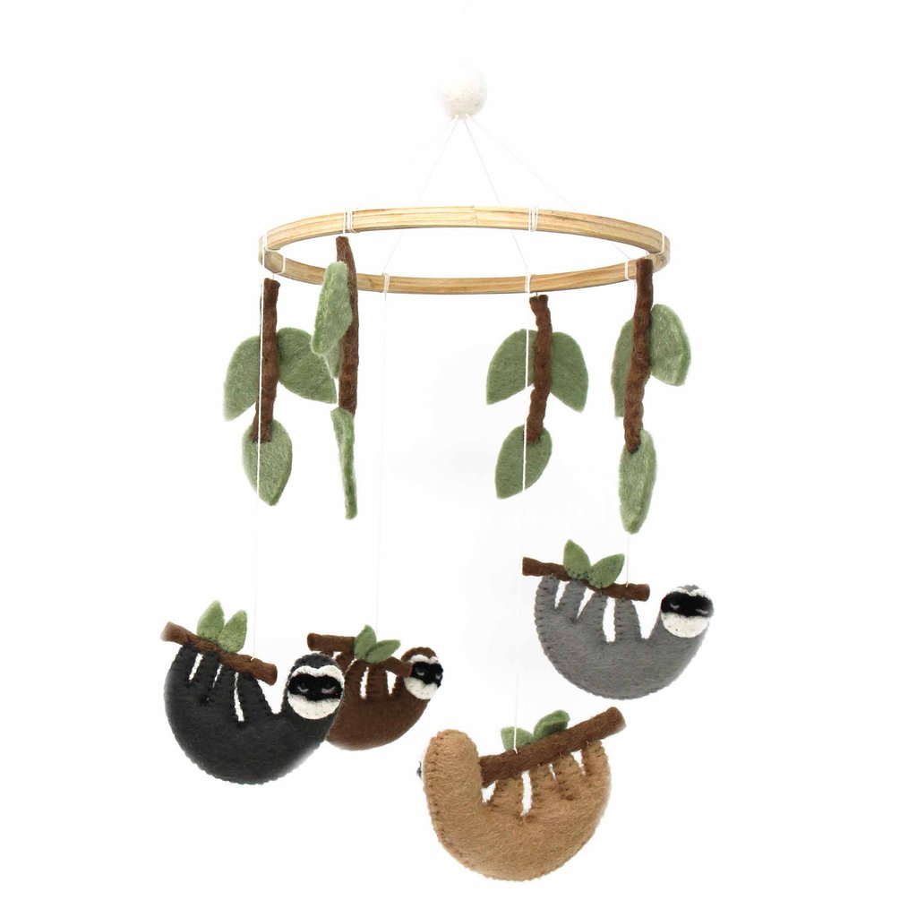 Global Groove Handcrafted Felt Sloth Mobile