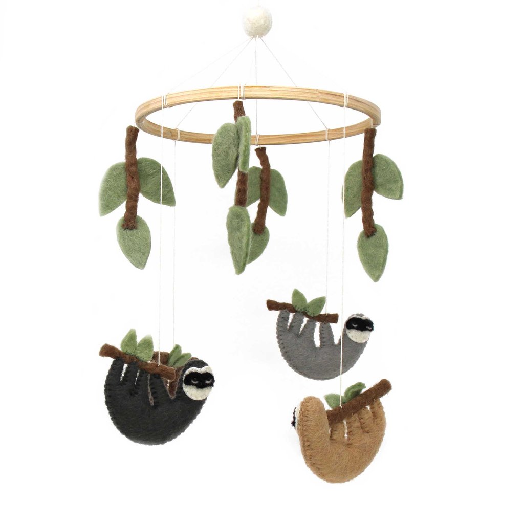 Global Groove Handcrafted Felt Sloth Mobile