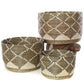Swahili African Modern Set of 3 Nesting Diamond Design Baskets