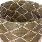 Swahili African Modern Set of 3 Nesting Diamond Design Baskets