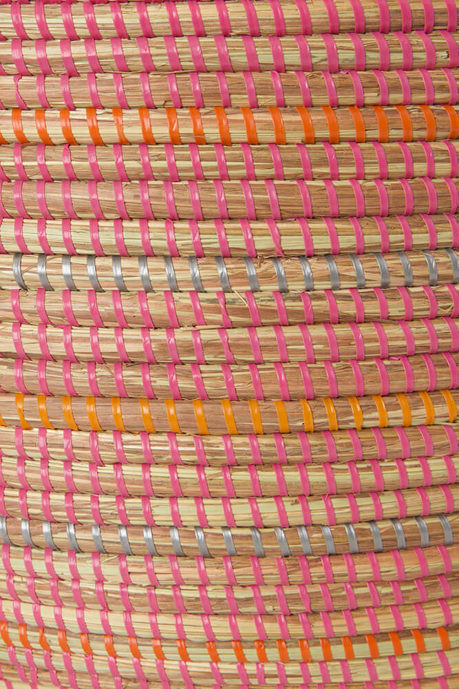Swahili African Modern Sunrise Stripe Knitting Basket