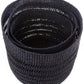 Swahili African Modern Set of Three Raven Veta Vera Lace Weave Basket Bins
