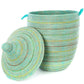 Swahili African Modern Seaside Stripes Large Laundry Hamper Basket