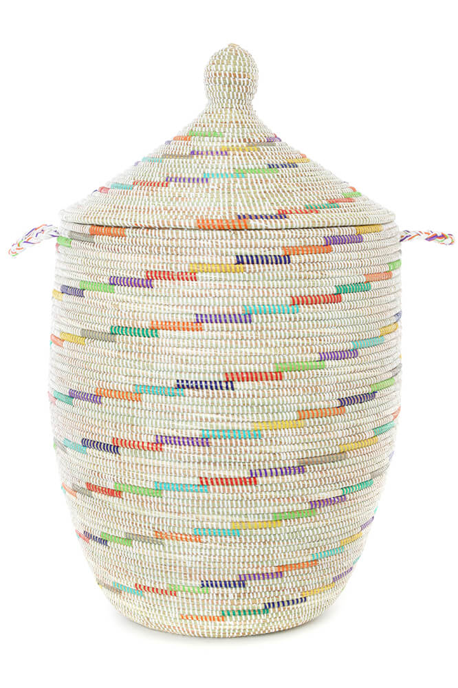 Swahili African Modern Vanilla Sugar Swirl Large Laundry Hamper Basket