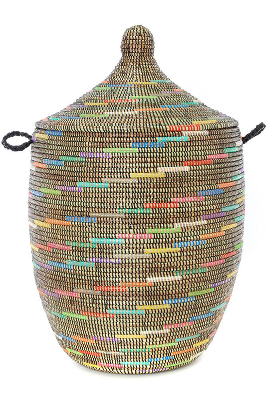 Swahili African Modern Sable Swirl Large Laundry Hamper Basket