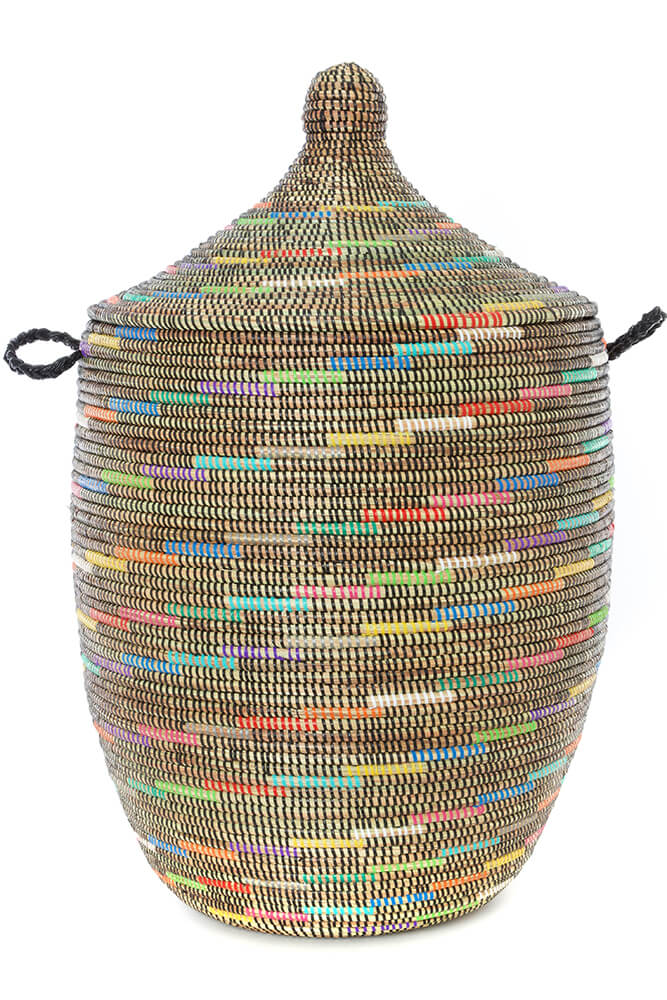 Swahili African Modern Sable Swirl Large Laundry Hamper Basket