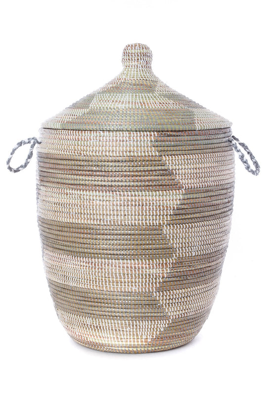 Swahili African Modern Large Silver and White Prayer Mat Hamper