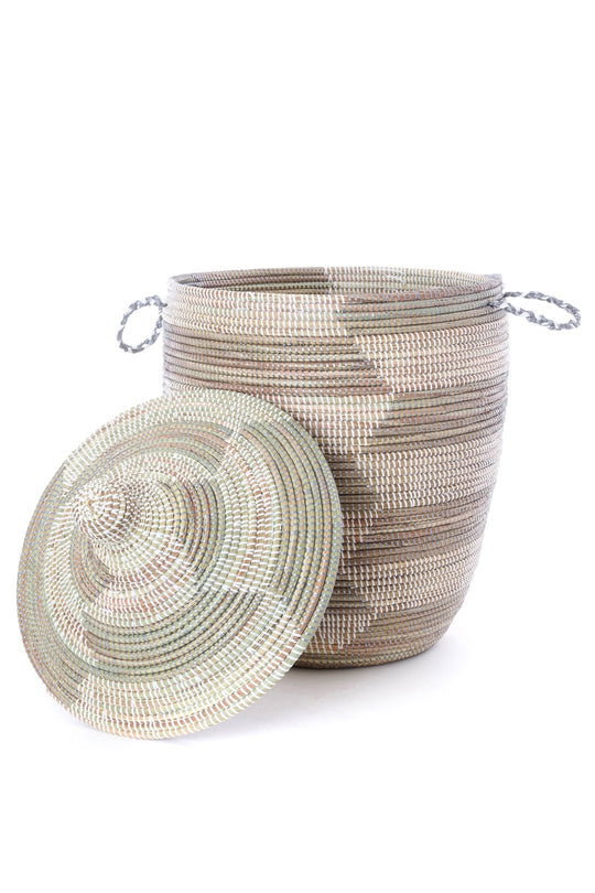 Swahili African Modern Large Silver and White Prayer Mat Hamper