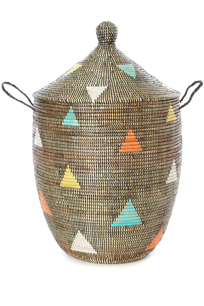 Swahili African Modern Large Teranga Triangles Hamper Basket
Jungle Pillows