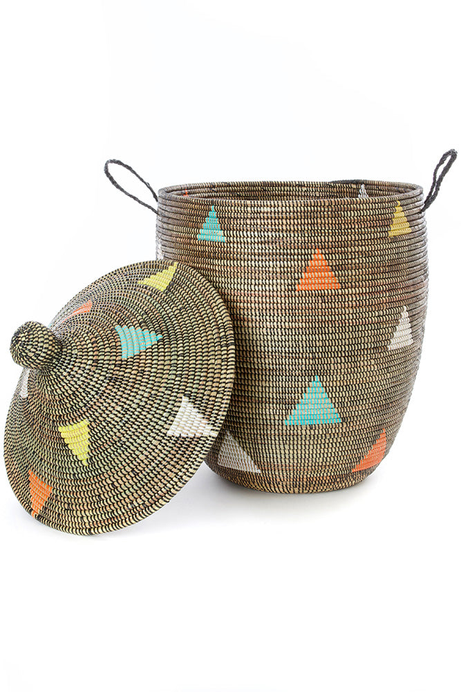Swahili African Modern Large Teranga Triangles Hamper Basket
Jungle Pillows