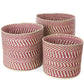 Swahili African Modern Berry & Natural Maila Milulu Reed Baskets